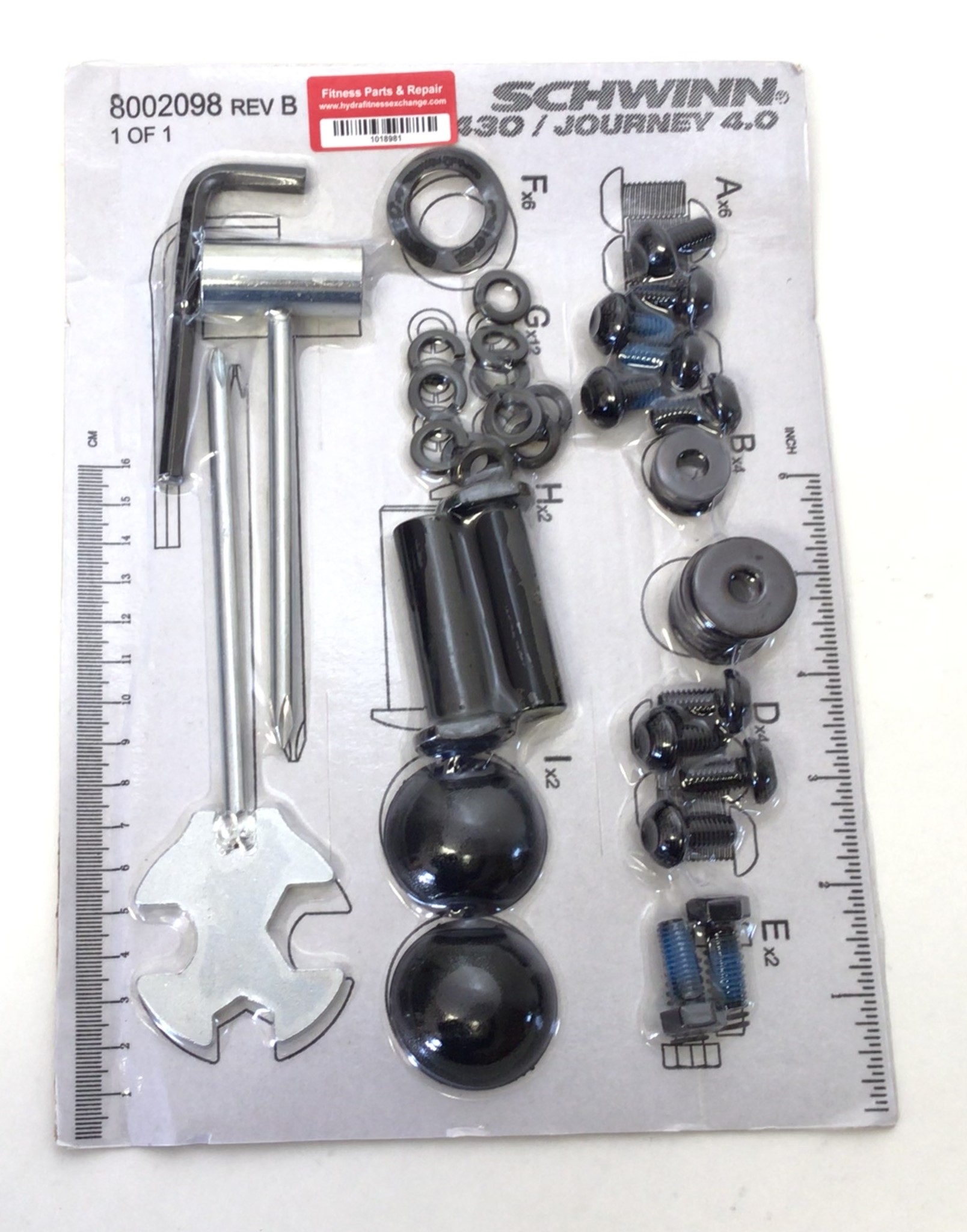 Schwinn Nautilus Journey 4.0  430 Elliptical Hardware Kit