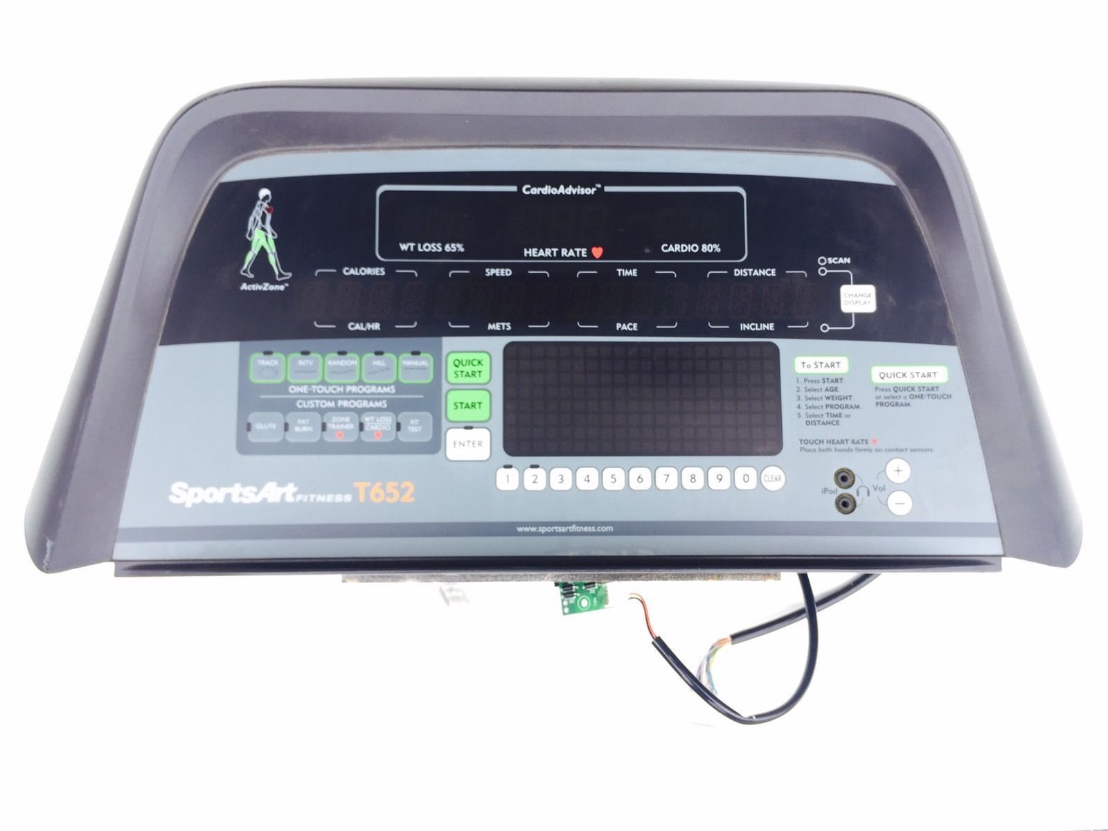 Sportsart T652 TREADMILL CONTROL CONSOLE DISPLAY PANEL Used