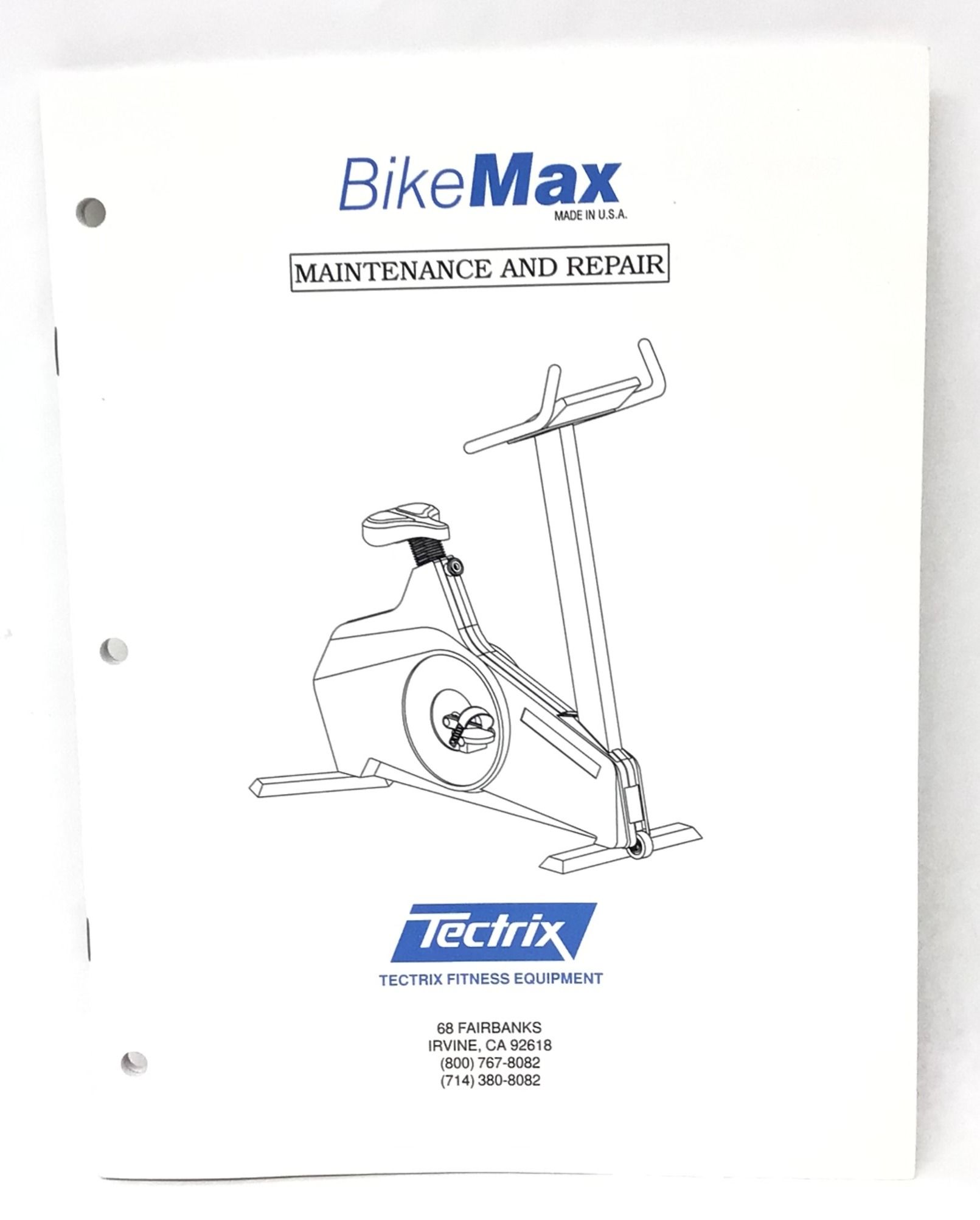 Tectrix Bike Max Upright  Maintenance and Repair Manual (Used)