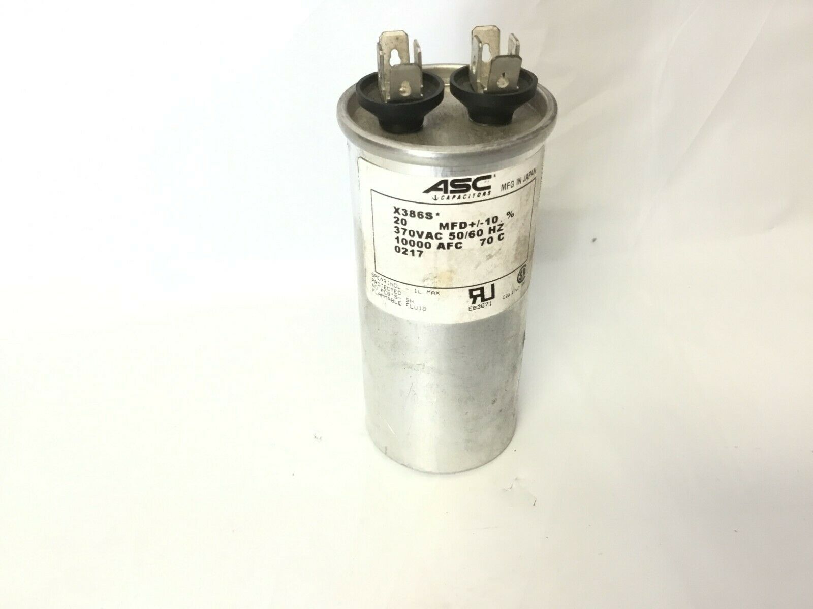 Capacitor X386S 370VAC 50/60 HZ (Used)