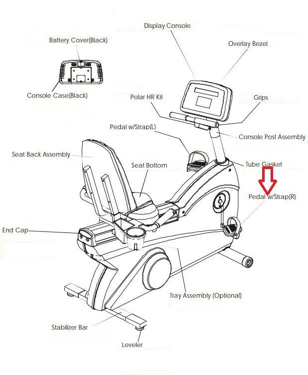 Right Pedal with Strap 1/2