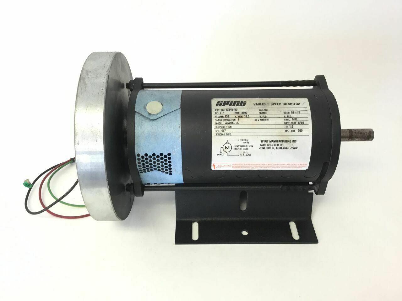 DC Drive Motor with Flywheel (Used)